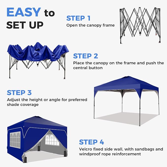 GDY 12x12FT Pop Up Canopy Tent - Image 3