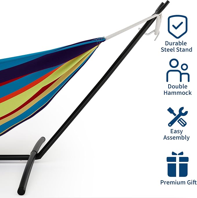 GAOMON Double Hammock with Stand, 450 lb Capacity, Adjustable Portable Hammock - Image 4