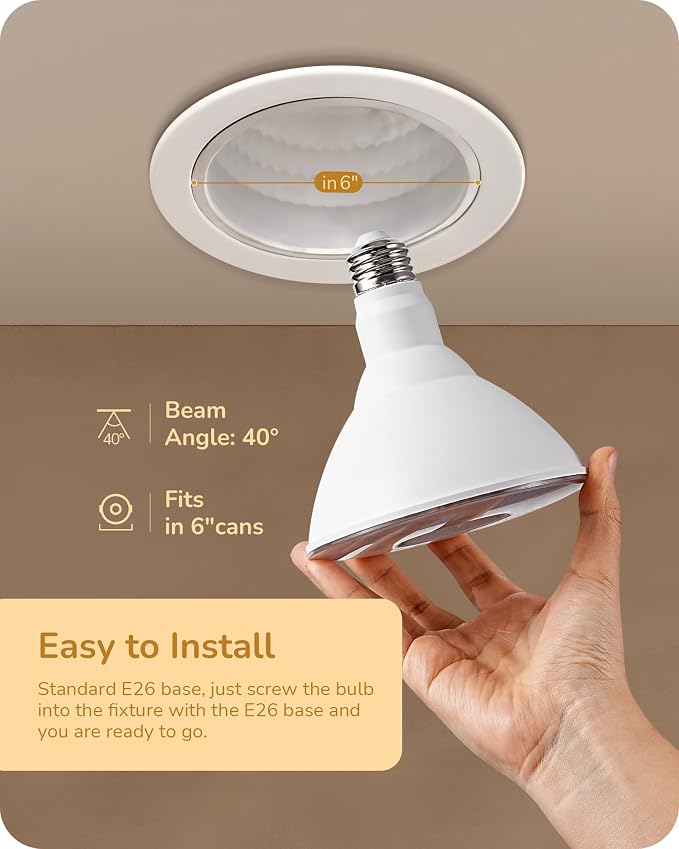 EDISHINE Flood Lights Outdoor, Dimmable PAR38 LED Outdoor Flood Light Bulbs - Image 7