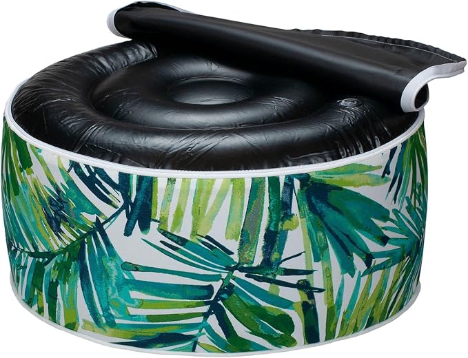 Magpie Fabrics Inflatable Stool Ottoman Pouf D20 xH9, Outdoor Round Footrest - Image 7