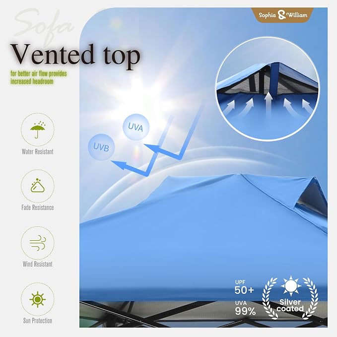 Canopy Tent 8x8ft Base One Person Set Up Pop Up Beach Tent, Outdoor Canopies - Image 2