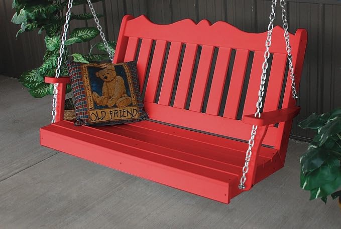 A & L Furniture Poly Royal English Porch Swing, Bright Red by Unknown