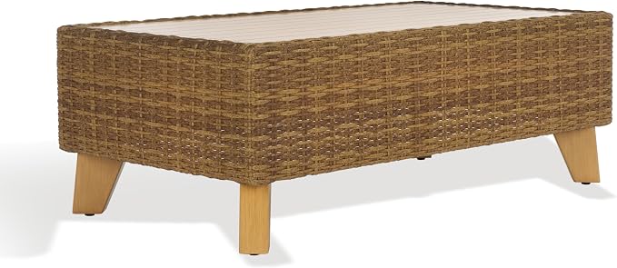 SAFAVIEH Couture Collection Margarita Natural Brown Faux Wicker Rectangle - Image 4