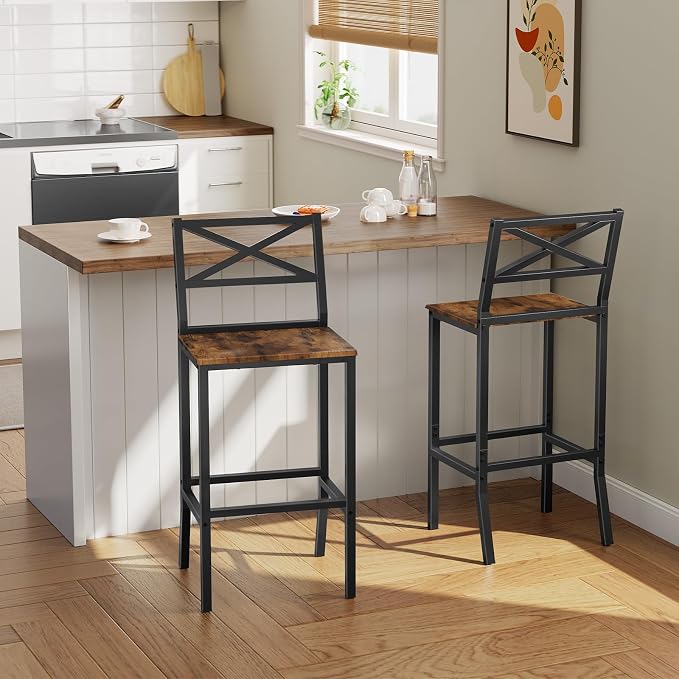 Bar Stools, Kitchen Breakfast Bar Chairs, Easy Assembly, - Image 4