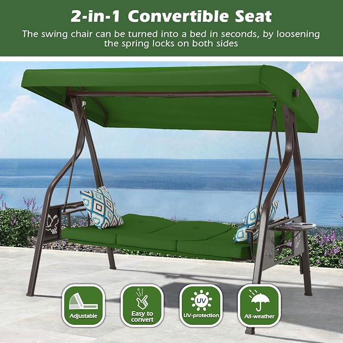 3-Seat Outdoor Porch Swing - Image 2