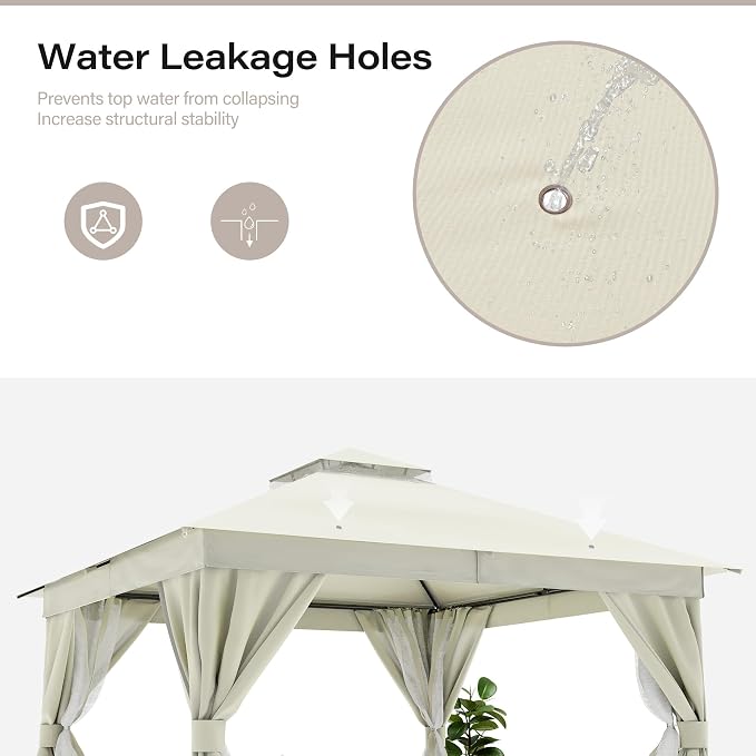 LAUSAINT HOME Semi-Permanent Outdoor Patio Gazebo 12'x12', Heavy Duty Party - Image 5