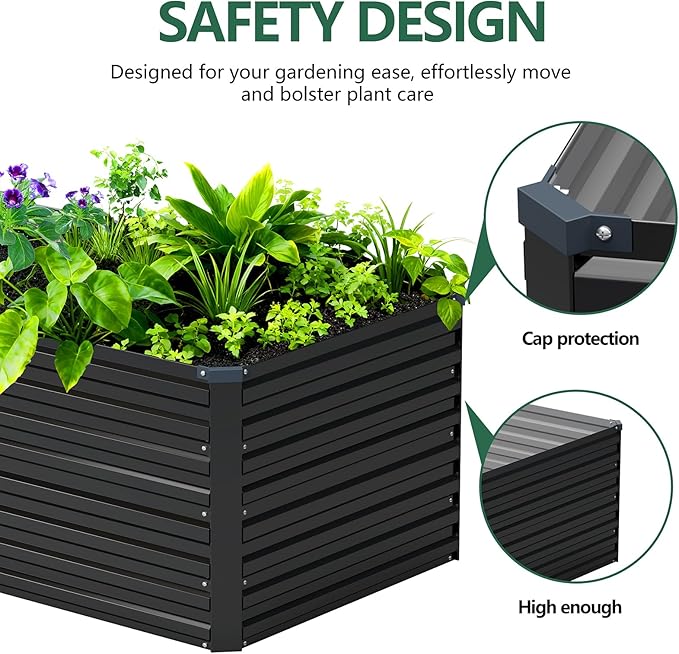 Vengarus 4x2x2FT Galvanized Raised Garden Bed Kit, Outdoor Metal Planter Box - Image 3