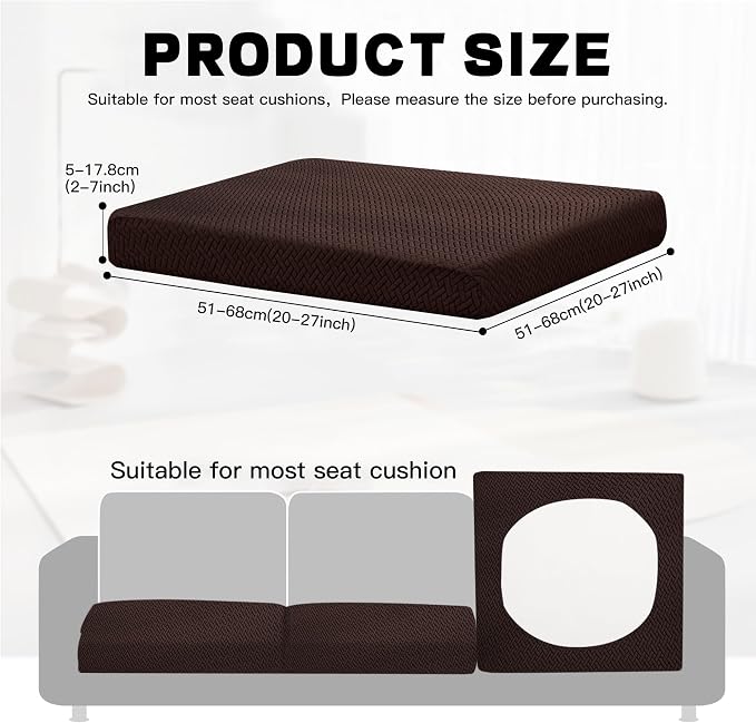 8Pcs Outdoor Cushion Covers, Patio Cushion Covers, Stretch Elastic Slipcovers - Image 2