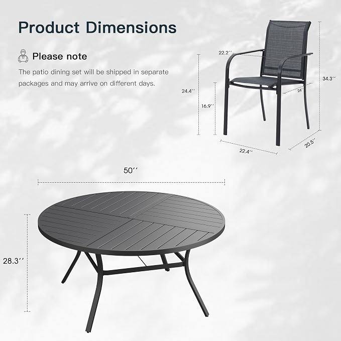VICLLAX 7 Pieces Patio Outdoor Dining Set - Image 2
