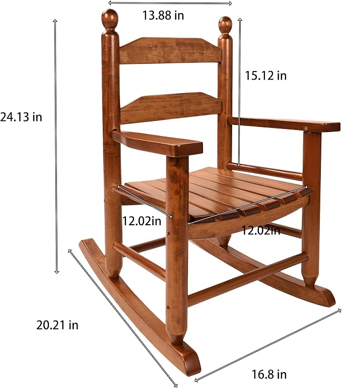 Toddler Rocking Chair Set of 2 Wooden Comfy Recliner Rocker - Image 3