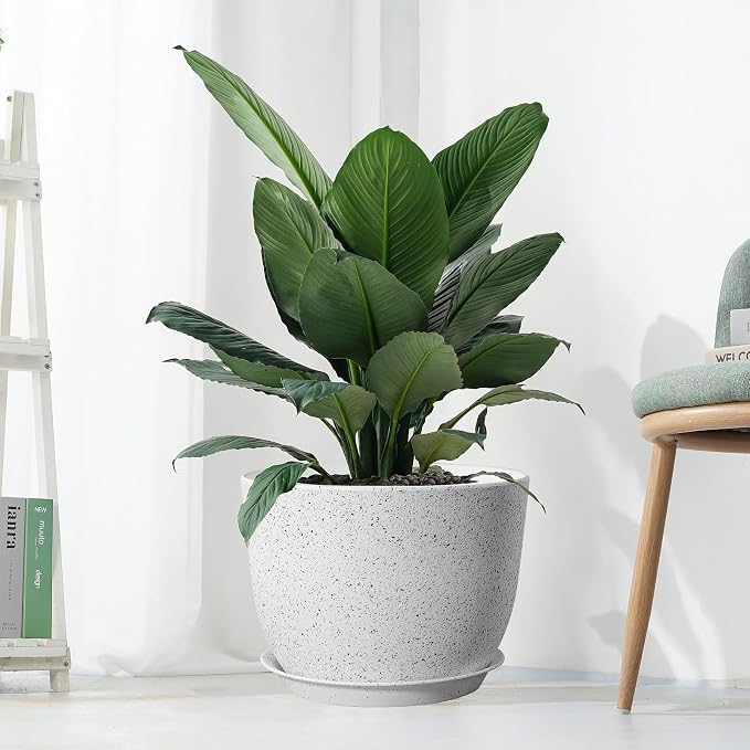 12inch Large Plant Pot, Modern Plastic Planter - Image 7