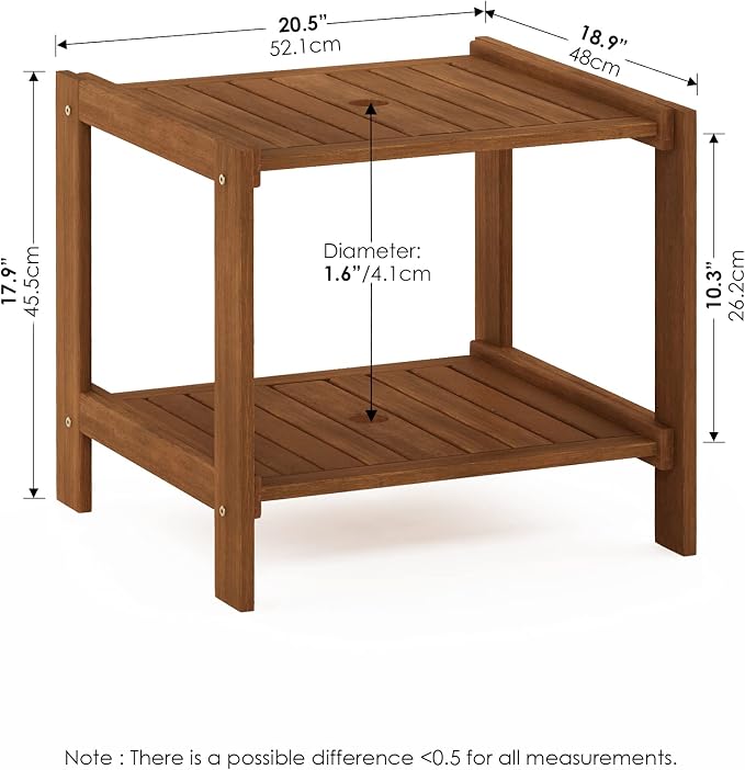 Furinno FG19840T Tioman Hardwood Mississippi Side Table - Image 3