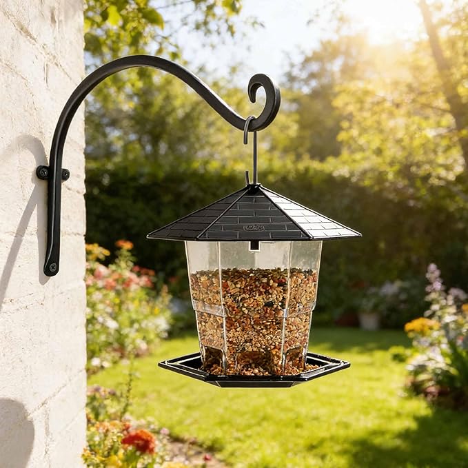 Qiang Ni Bird Feeder Hanger: 12-Inch Wall-Mounted Plant Bracket Outdoor - Image 5