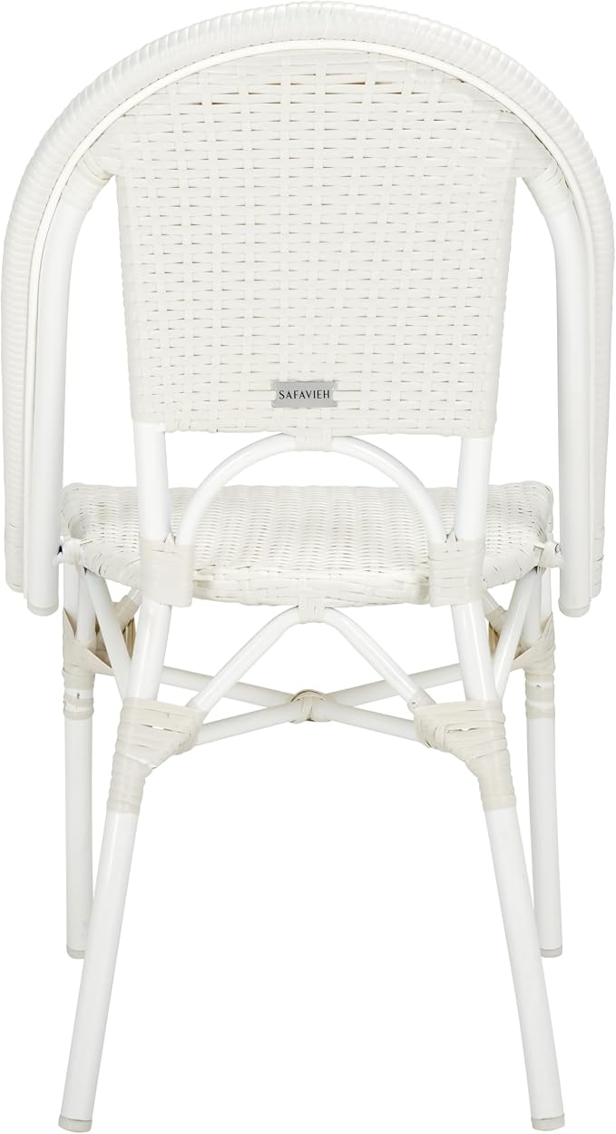 SAFAVIEH Outdoor Collection Torino White Parisian Bistro Chair Set of 2 - Image 6