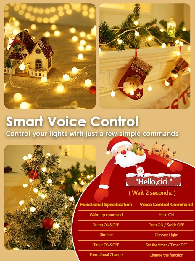 LORRYTE 2026 New Connectable 43FT Smart Voice Controlled Globe String Lights - Image 6