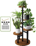 AUGOSTA 5 Tier Plant Stand, Tall Metal Wood Shelf Holder by AUGOSTA
