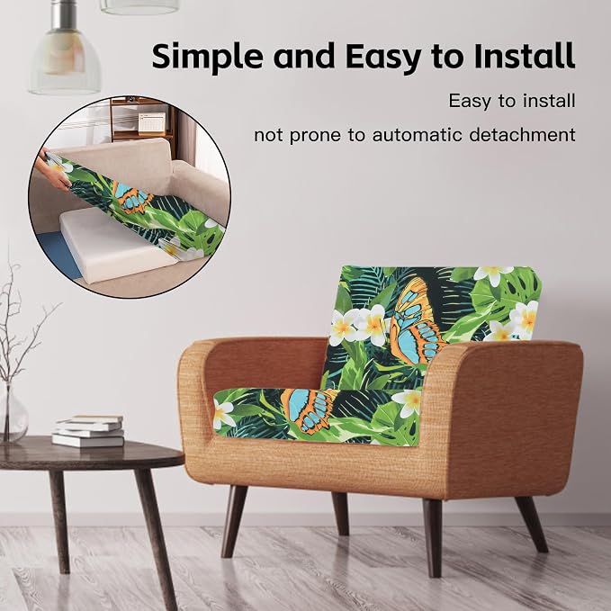 12Pcs Outdoor Cushion Covers, Patio Cushion Covers, Stretch Elastic Slipcovers - Image 5