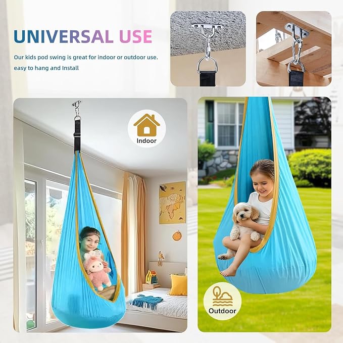 Kids Swing Seat Hammock Chair Indoor Outdoor Hanging Chair - Image 4