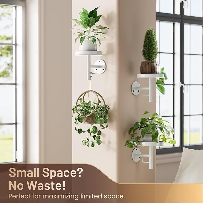YUOROS 3 Pack Wall Planters for Indoor Plants Hanging Shelf Wall Mounted Plant - Image 2