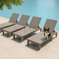 Outdoor Chaise Lounge Set of 4, Lightweight Patio Chairs, Waterproof Sun by NUNULAB
