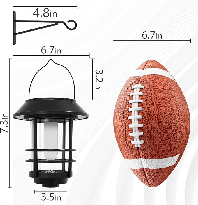 Otdair Solar Lanterns Outdoor Waterproof, 2 Pack Flickering Flames Wall Garden - Image 7