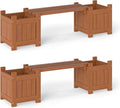HAPPYGRILL Outdoor Bench with 2 Raised Garden Beds, 2-in-1 Outdoor Planter Box by HAPPYGRILL