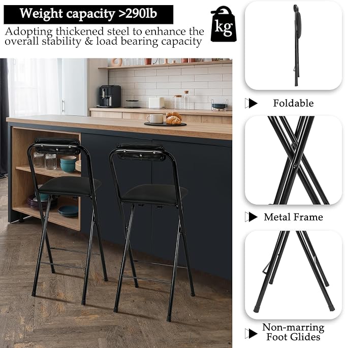 Thyle 1 Pcs Folding Bar Stool - Image 5