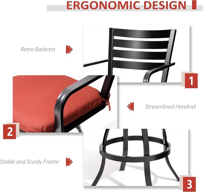 Pellebant Outdoor Bar Stools Set of 4 - Image 5