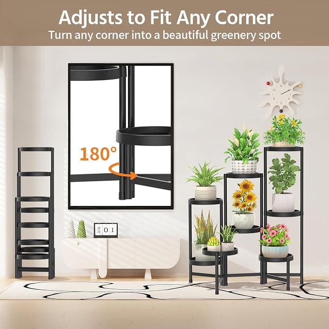 LASZOLA 8 Tiered Folding Plant Stand Indoor - Image 4