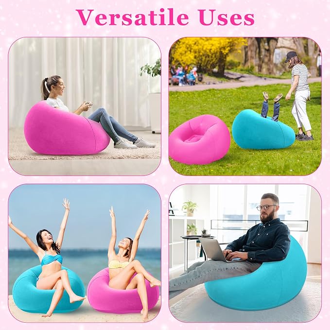 Realspring Inflatable Bean Bag Chairs Outdoor Blow up Camping Chairs Inflatable - Image 7