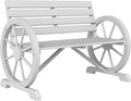 Outsunny 41" Wooden Wagon Wheel Bench, Rustic Outdoor Patio Weather Resistance by Outsunny
