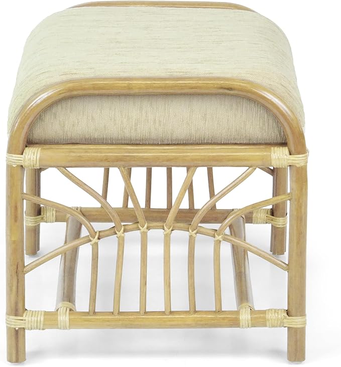 Krit Handmade Rattan Wicker Ottoman Footstool - Image 9