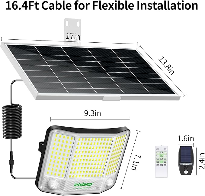 intelamp Solar Flood Lights Outdoor Waterproof, 20000mAh 4000LM Linkable Dual - Image 9