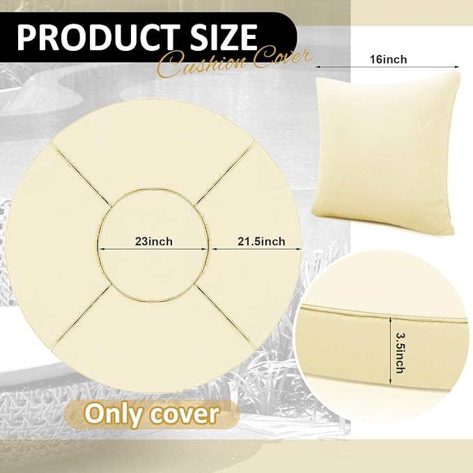 Patelai 66" Outdoor Daybed Cushion Cover Round Replacement - Image 2