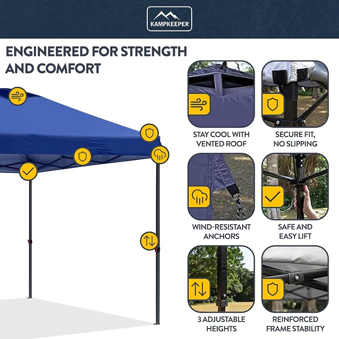 KAMPKEEPER 10x10 Pop-Up Canopy Tent, Waterproof, Portable Shade - Image 3