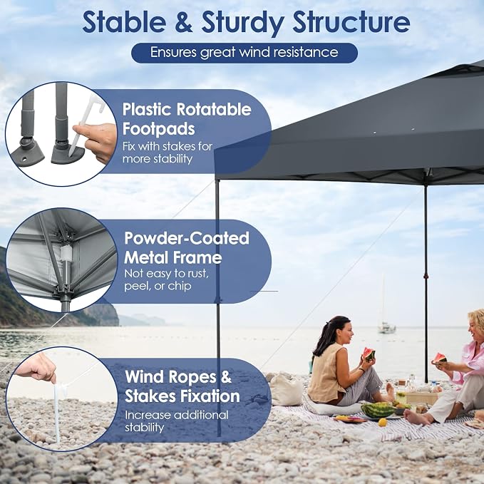 Tangkula 10x10 Ft Pop Up Canopy, Easy Set-up Instant Tent - Image 6