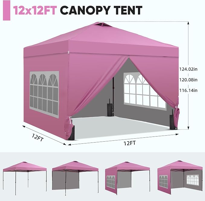 GDY 12x12 Pop Up Canopy Tent - Image 2