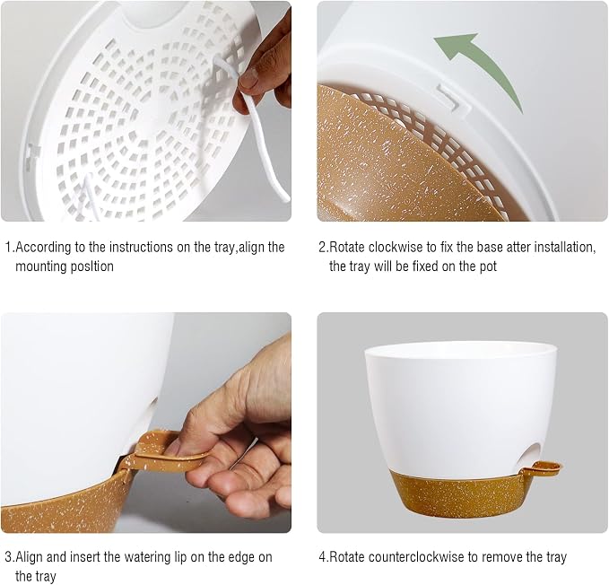 Large Self Watering Pots, 12/10/9 Plastic Planters - Image 5