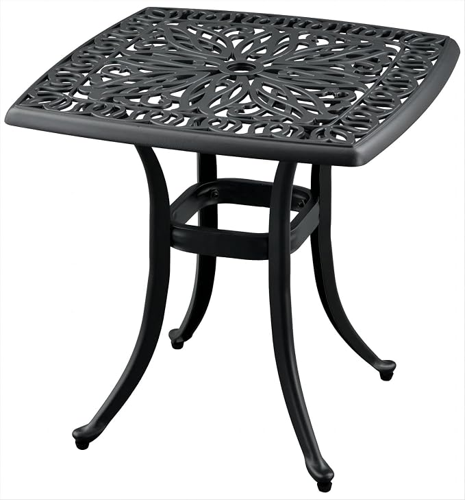 Outdoor 21" Cast Aluminum Square Side Table End Table by ZOTORUN