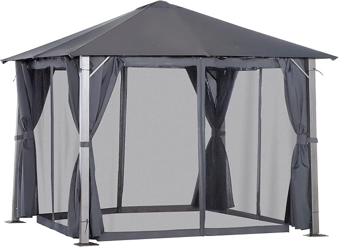 Outsunny 10' x 10' Patio Gazebo, Outdoor Gazebo Canopy Shelter by Outsunny