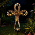 Kaixoxin Solar Power Cross Stake Warm White Color Florals Solar Lights Garden by KAIXOXIN