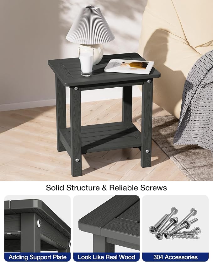 YEFU Outdoor Side Table for Patio: 16" HIPS Weather - Image 6