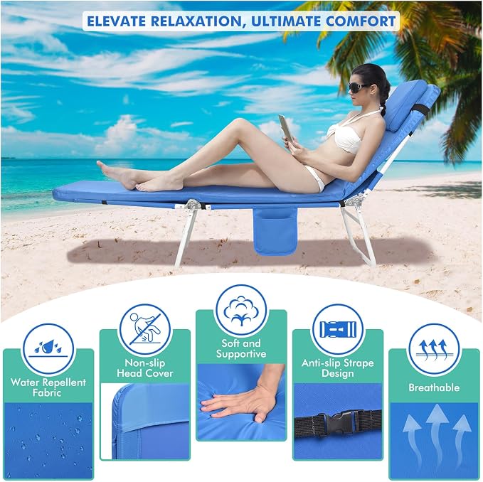 3 in 1 Women Comfort Backpack Tanning Beach Chair - Image 3