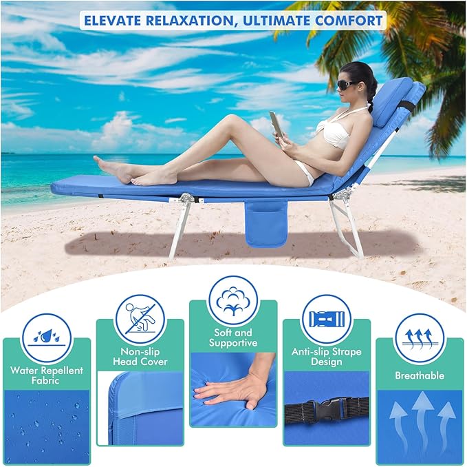 3 in 1 Women Comfort Backpack Beach Tanning Lounge Chair - Image 5