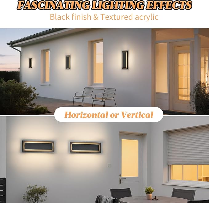 4 Packs Modern Exterior Lighting Fixtures, 16 in Long Outside Lights - Image 5