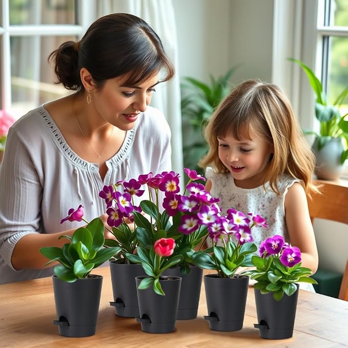 12 Pack 4 Inch Self Watering Plant Pots - Image 6