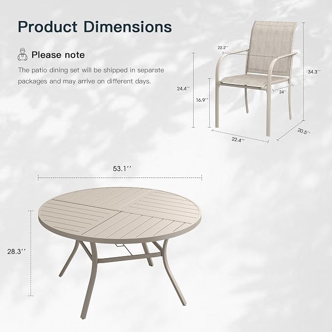 VICLLAX 9 Pieces Patio Outdoor Dining Set - Image 2