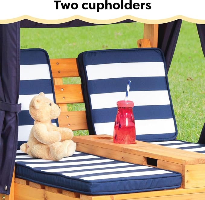 KidKraft Wooden Outdoor Double Chaise Lounge - Image 7