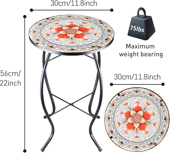 12 Inch Small Outdoor Side Table - Image 3