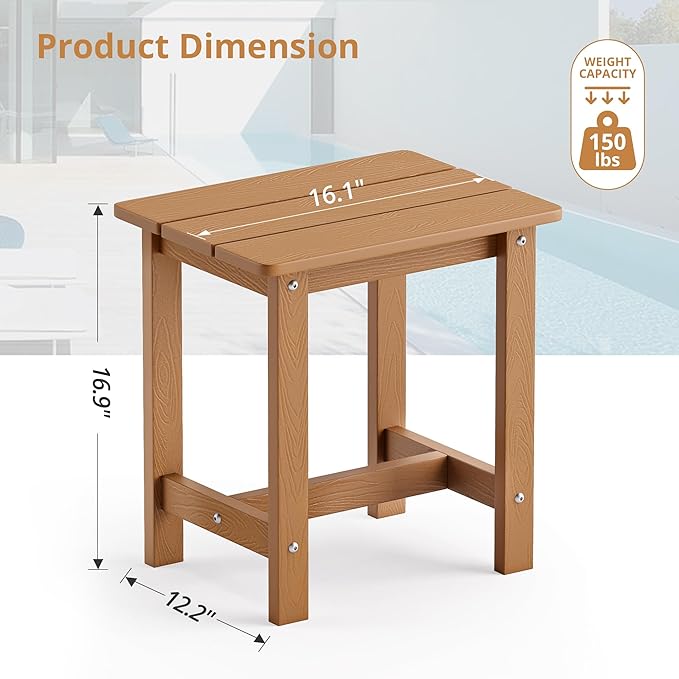 LUE BONA Outdoor Side Table, HDPS Small Outdoor Table, Adirondack Side Table - Image 3